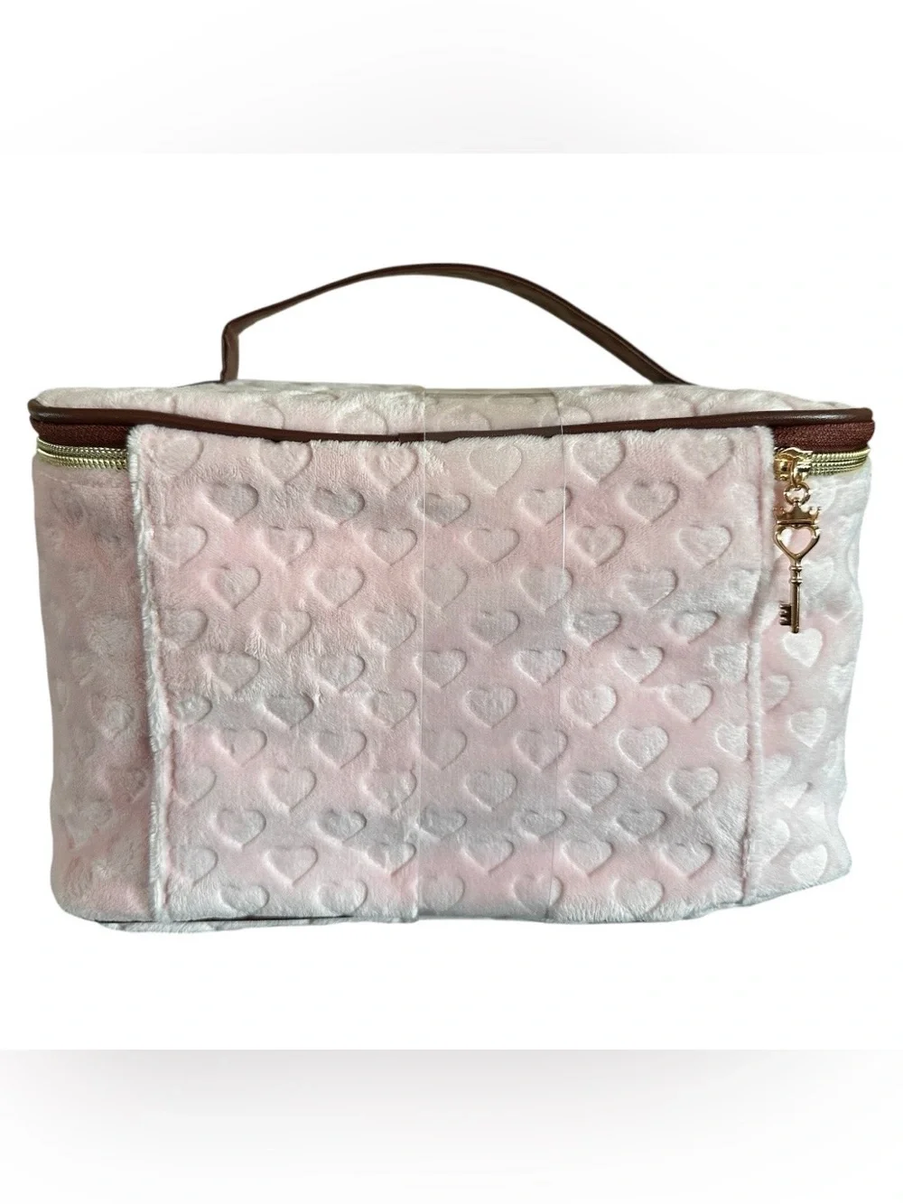 Juicy Couture Pink Velvet Cosmetic Case with Gold Crest